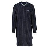 Götzburg | Pyjama Männermode | | Langarm V-Kragen Baumwolle Größenspezialist | Rot Schlafanzug | Marine 