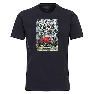 Redmond | T-Shirt | Rundhals | Baumwolle | Print Motiv | Dunkelblau