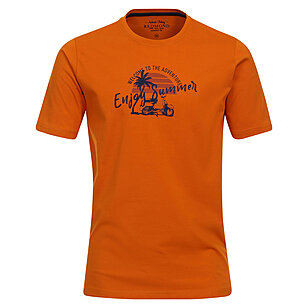 Redmond | T-Shirt | Rundhals | Baumwolle | Print Motiv | Orange